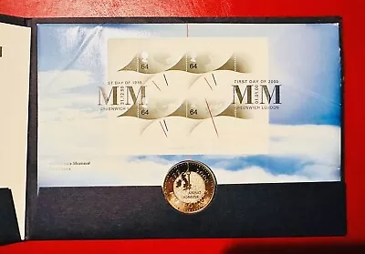 2000 Millenium Moment BUNC £5 Five Pound Coin Cover Royal Mint Royal Mail • £22.79