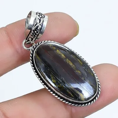 Iron Tiger'S Eye Gemstone Handmade Ethnic Silver Jewelry Pendant 1.7  PLG264 • $7.59