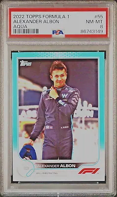 2022 TOPPS FORMULA 1 55 ALEXANDER ALBON AQUA Near Mint PSA 8 /199 • $95