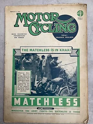 Motorcycling Magazine - 3 February 1944 - Norton Forks Garage Hand To Racer • £10.49