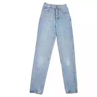 Vintage 90s Edwin Light Wash Blue Denim High Rise Straight Leg Jeans 24  • $45