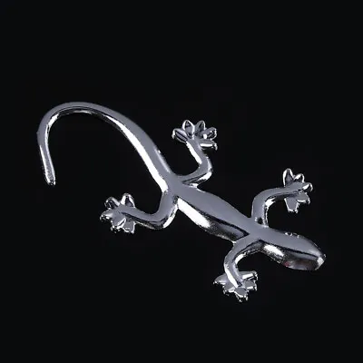 Motorcycle Stickers Metal Chrome Silver 3D Gecko Emblem Car Decal Waterproof • $7.19