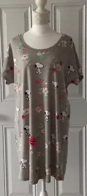 Munki Munki Ladies Snoopy Print Sleeping Gown Soft Comfy Short Sleeve Size Large • $15.50