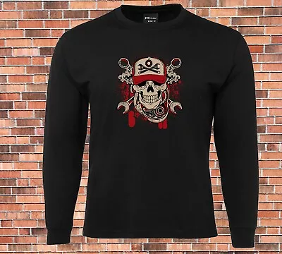 JB's Long Sleeve T-shirt The Mechanic Cool Retro Skull New Design • $27.99