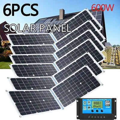 Solar Panel 600W/200W Kit Battery Charger Controller Caravan Boat Flexible RV • £17.90