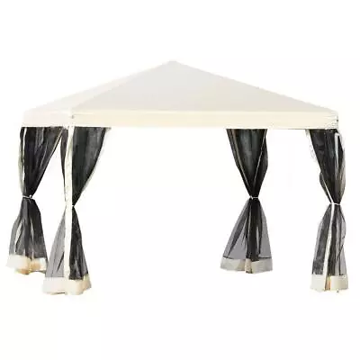 Outsunny Vendor Tent W/ Removeable Mesh Walls 10' X 10' Pop-up Canopy Beige • $132.51