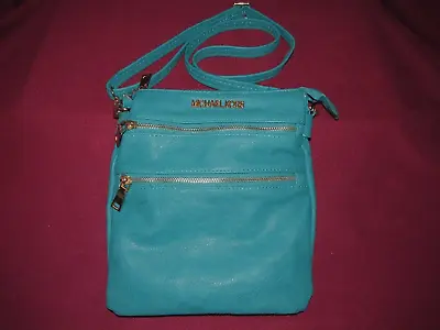 Michael Kors Teal Crossbody Medium Woman's Leather Purse Detachable Strap • $19.94