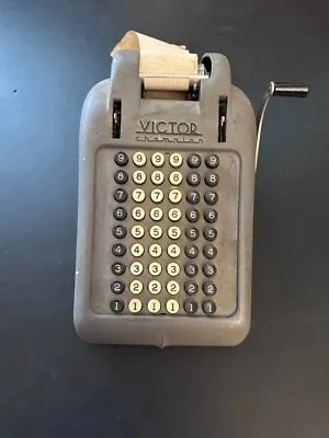 VICTOR Champion 6 Column Hand Crank Adding Machine. Rare.968073.Gray • $35