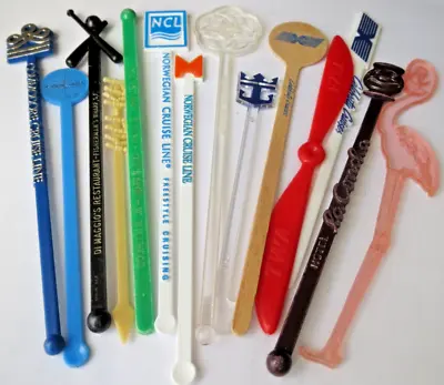 Vintage Lot Of 14 Vacation Swizzle Sticks ~ Cocktail Drink Stirrers ~ DiMaggio's • $10