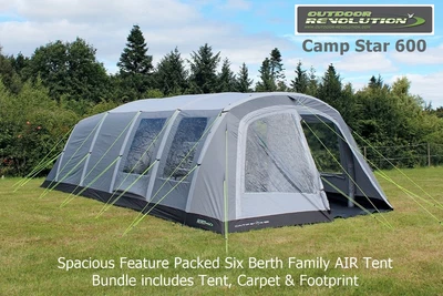 £659 • Buy Outdoor Revolution Camp Star 600 - Incl Footprint & Carpet - 6 Berth AIR Tent