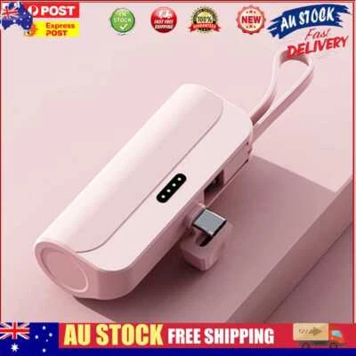 $15.19 • Buy Mobile Power Bank Portable Charger Phone Charging For Home Travel (Pink Type-C)
