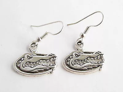 Florida Gators Silver Gator Head Charm Womens Earrings Jewelry UF NCAA • $19.49