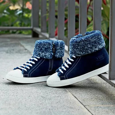 UGG Boots Womens Winter Snow Shoes Premium Sheepskin Wool Ladies Sneakers Navy • $45.99