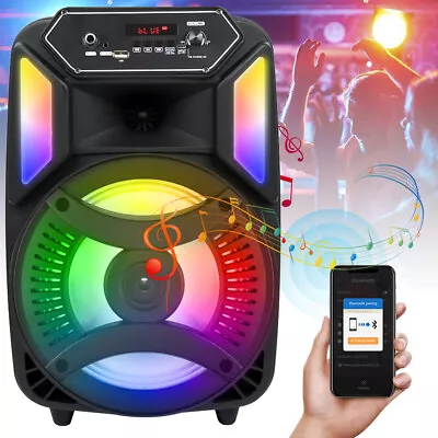 Portable Party Bluetooth Speaker 8inch Heavy Bass Sound USB TF Card FM AUX 1000W • $34.99