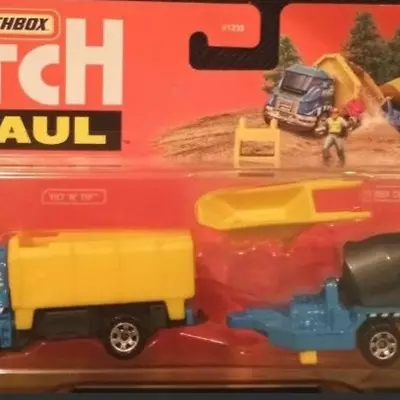 Hitch & Haul 2020 Matchbox Tilt N Tip MBX Cement Trailer Construction Zone H1235 • $14.99