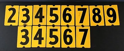Vintage Set Of 13 Aluminum Yellow School Bus Route Numbers • $4.99