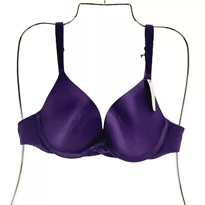 Victoria's Secret Perfect One Padded Satin Purple Bra Size 34A • $15.59