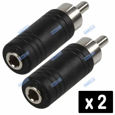 £2.45 • Buy 2 X 3.5mm STEREO Female Jack Aux Socket To RCA Phono Male Plug Audio Adapter