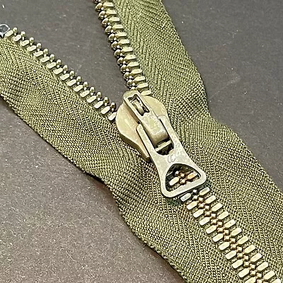 WW2 17.5 Inches CC Military Metal Zipper USA OPEN END Cotton COATS & CLARK • $33