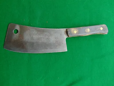Vintage FOSTER BROS FULTON BRAND 1190 Meat Cleaver Knife 15  Heavy 8 3/4  Edge • $84