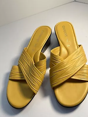 Damiani’s Comfort Wedge Shoe Slip On Golden Sandal Womens 7 M Made In Italy • $24.95