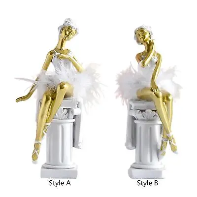 Ballet Girl Statue Resin Ballet Dancer Figurine For Office Fireplace Cabinet • £17.42