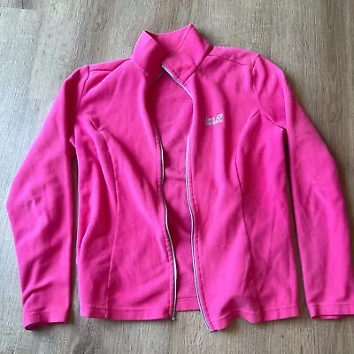 Ladies JACK WOLFSKIN Fleece Jacket Size Large Pink Tecnopile Womens Walking Warm • £12