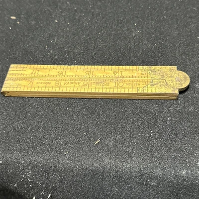 $12.53 • Buy BOXWOOD RABONE No 2550 VICTORIAN ANTIQUE WOOD BRASS 24  RULE MEASURING RULER 2FT