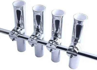 $113.05 • Buy 4X Boat Fishing Rod Holder Clamp On Fit 7/8  -1  Rail Mount 316 Stainless Steel