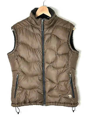 Mountain Hardwear Womens Down Puffer Fleece Vest Size M Brown Full Zip Pockets • $37.50