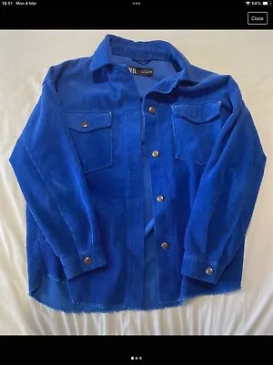 Ladies Zara Shirt / Shacket Royal Blue XS (fit 8-10 Easily) Only Worn Twice • £10