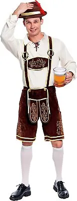 Syncfun Oktoberfest Costume Men's Large German Bavarian Lederhosen Short • $40.99