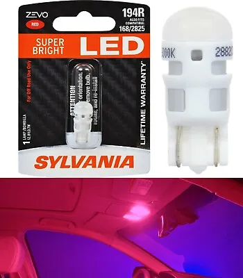 Sylvania ZEVO LED Light 194 Red One Bulb Interior Map Replacement Upgrade Stock • $14