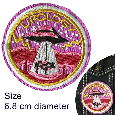 UFOlogy Iron On Patch Alien Unidentified Flying Object UFO Space Pink Patches • $6.95