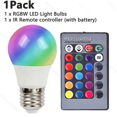 1/2PCS RGB RGBW LED Bulb Light 16 Color Changing E27 Lamp + IR Remote Controller • $5.90