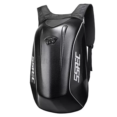 $57.99 • Buy SSPEC Carbon Fiber Motorcycle Backpack Riding Hard Shell Storage Bag With Cover 