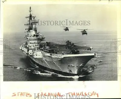 1980 Press Photo British Aircraft Carrier HMS Hermes - Nom01090 • $16.99