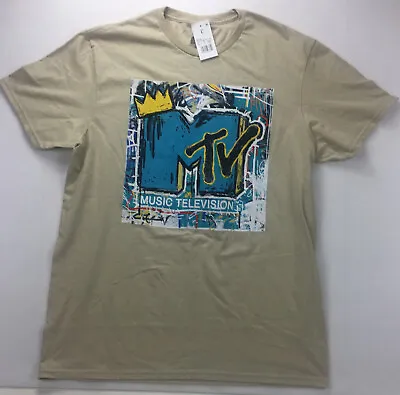 Music Television Beige Multicolor MTV Short Sleeve T Shirt Size Large NWT • $19.99