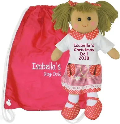 Personalised Rag Doll Birthday Christening Baby Flower Girl Christmas Ladybird • £24