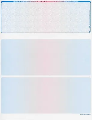 Blank Check Paper Stock-Check On Top-Versa Check-Prismatic BlueRedBlue-Count/500 • $33.59