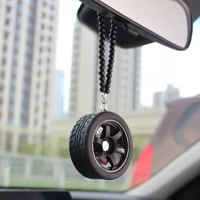 Car Pendant Wheel With Beads Rear View Mirror Hanging Car Decoration Accessories • $19.50