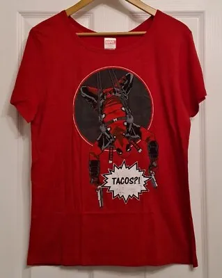 Ladies Marvel Deadpool 'Tacos?!' Tee-shirt Size XL New • £6.99