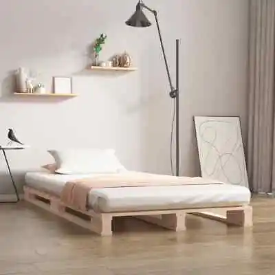 VidaXL Pallet Bed 90x190 Cm Single Solid Wood Pine • £95.52