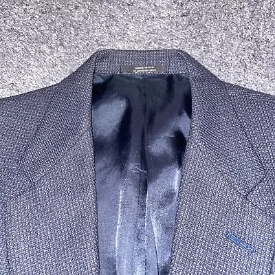 Hart Schaffner Marx Dillard's 42R Dark Blue Tweed Micro Check Blazer • $46