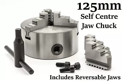 3 Jaw Self Centering Chuck 125mm 5 Inch + Reversable Jaw & Key 4 Metal Lathe • $109.95