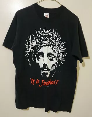 Vintage 90s IT IS FINISHED Jesus Crown Of Thorns John 19:30 T-Shirt M 20.5x28  • $60