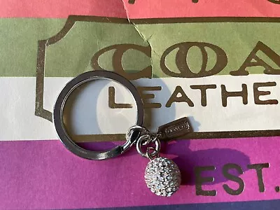 Vintage Coach Signature Key Ring Pave Crystals Sphere Silver-tone Very Rare Nwot • $49.99