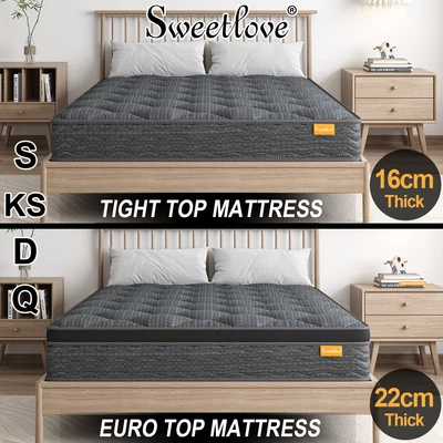 $149 • Buy Queen Double King Single Bed Mattress 16/22cm Foam Medium Firm Bonnell Spring