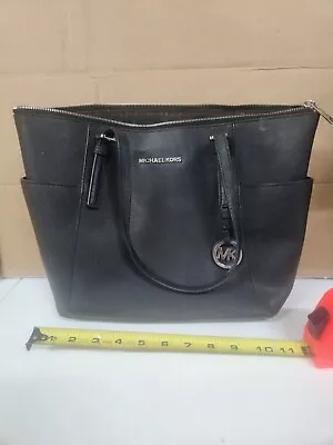 MICHAEL KORS Jet Set Black Large Top-Zip Tote Bag • $44.77