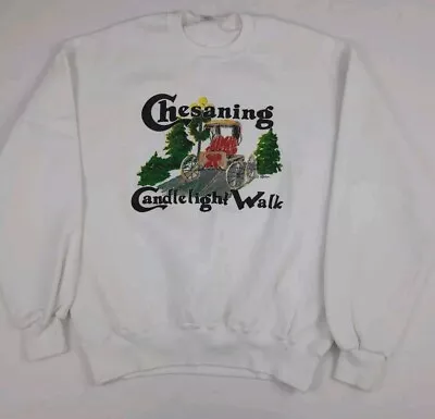 Vintage 90s Chesaning Candlelight Walk Carriage Print Sweatshirt Michigan USA  • $19.99